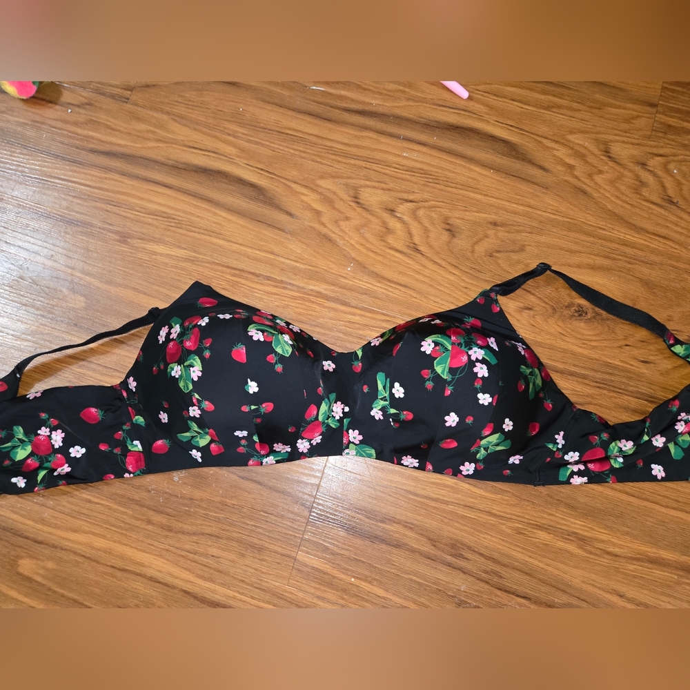 Torrid Black Floral Bra